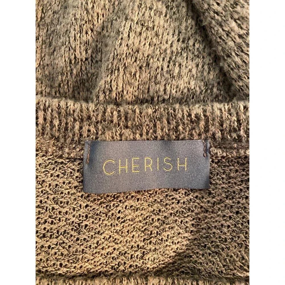 Cherish Knit Sweater Dress Size Small Striped Mauve-Beige‎ Light Fuzzy Stylish !